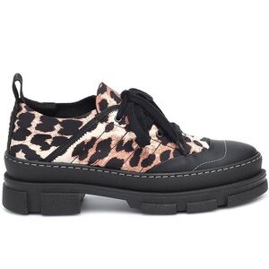 GANNI Lug Sole Leopard Print Sneakers